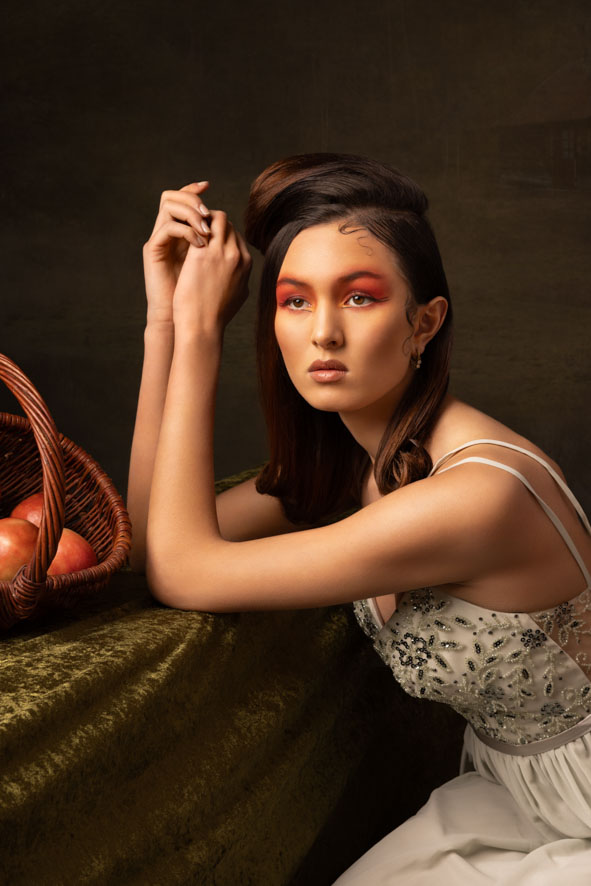 Julia as modern little red riding hood, fine art photo